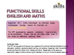 Functional Skills  English and