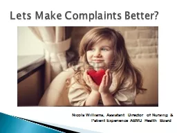 Lets Make Complaints Better?