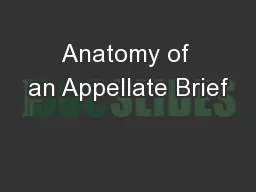 Anatomy of an Appellate Brief