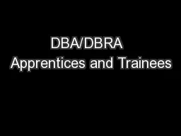 DBA/DBRA  Apprentices and Trainees