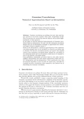 Gaussian Convolutions Numerical Approximations Based o