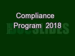 Compliance  Program  2018