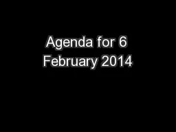 Agenda for 6 February 2014