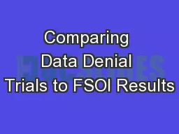 Comparing Data Denial Trials to FSOI Results