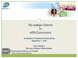 Re-assign Grants  in  eRA Commons