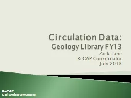 Circulation Data:  Geology Library FY13