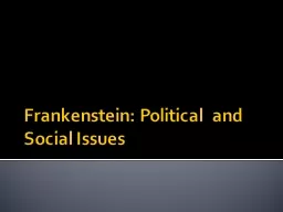 Frankenstein: Political  and Social Issues