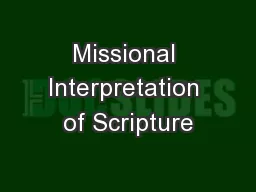 Missional Interpretation of Scripture