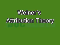Weiner’s Attribution Theory