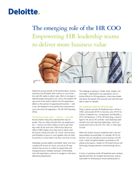 The emerging role of the HR COO Empowering HR leadersh