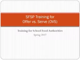 Training for School  Food Authorities
