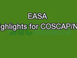 EASA Highlights for COSCAP/NA