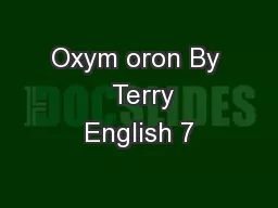 Oxym oron By   Terry English 7