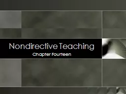 Nondirective Teaching Chapter Fourteen