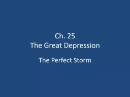 Ch. 25  The Great Depression