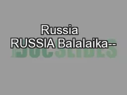 Russia  RUSSIA Balalaika--