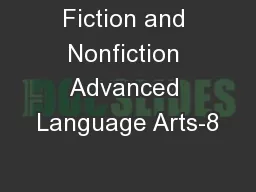 Fiction and Nonfiction Advanced Language Arts-8