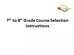 6 th  to 7 th   Grade Course