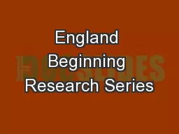 England Beginning Research Series