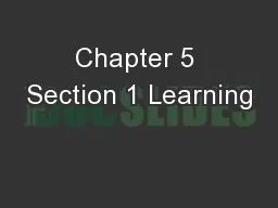 Chapter 5 Section 1 Learning