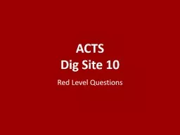 ACTS Dig Site 10 Red Level Questions