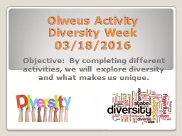 Olweus Activity Diversity Week