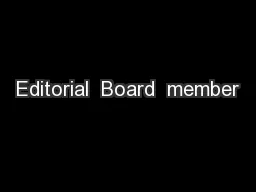 Editorial  Board  member