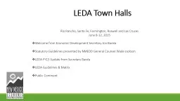 LEDA  Town  Halls Rio Rancho, Santa Fe, Farmington, Roswell and Las