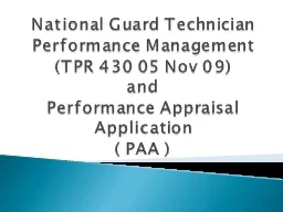 National Guard Technician Performance Management