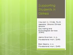 Supporting Students in Distress