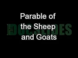 Parable of the Sheep and Goats