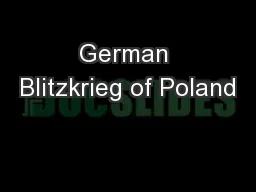 German Blitzkrieg of Poland