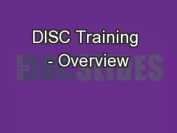 DISC Training - Overview