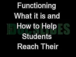 Executive Functioning What it is and How to Help Students Reach Their