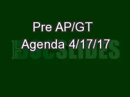Pre AP/GT Agenda 4/17/17