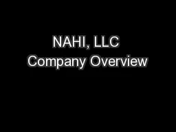 NAHI, LLC Company Overview