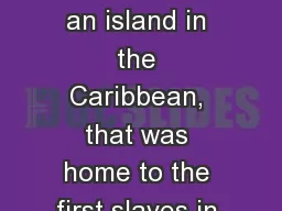 Key Vocabulary Barbados :  an island in the Caribbean, that was home to the first slaves