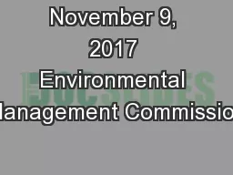 November 9, 2017 Environmental Management Commission