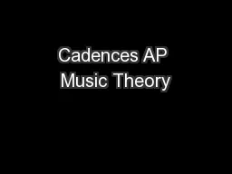 Cadences AP Music Theory