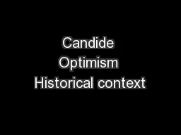Candide Optimism Historical context
