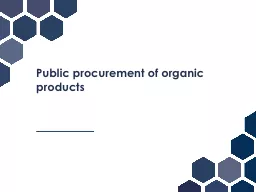 Public procurement of organic products