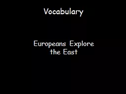 Vocabulary  Europeans Explore