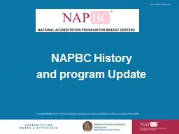 NAPBC History  and program Update