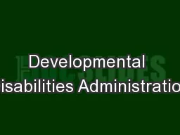 Developmental Disabilities Administration