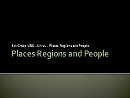 Places Regions and People