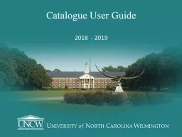 Catalogue User Guide 2018