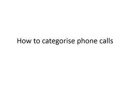 How to categorise phone calls