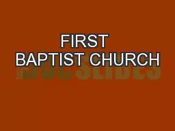 FIRST BAPTIST CHURCH