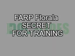 FARP Florala SECRET FOR TRAINING