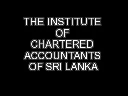 THE INSTITUTE OF CHARTERED ACCOUNTANTS OF SRI LANKA